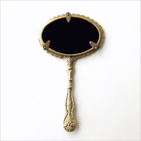 手鏡 ハンドミラー 真鍮 ブラス アンティーク ゴールド おしゃれ 高級