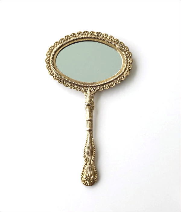 手鏡 ハンドミラー 真鍮 ブラス アンティーク ゴールド おしゃれ 高級