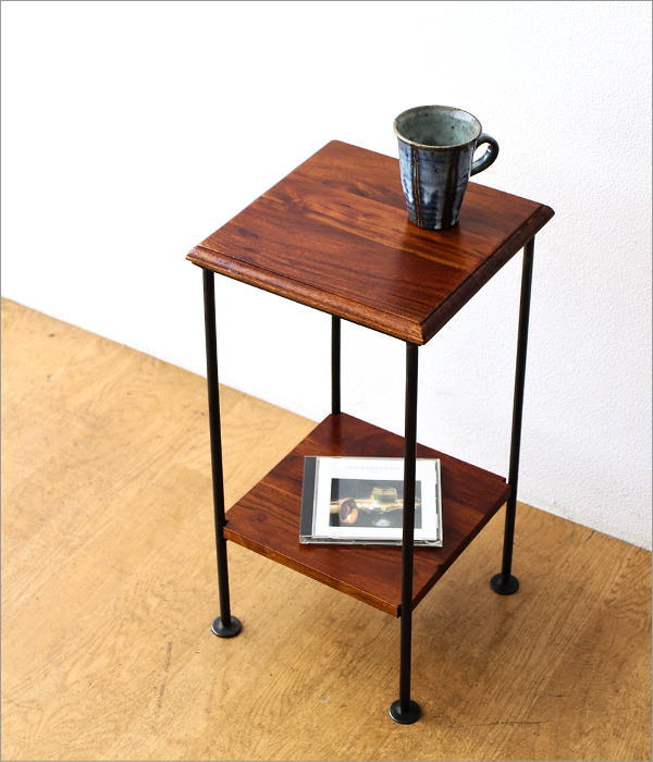 サイドテーブル 木製 アイアン おしゃれ ソファ ベッド スリム ベッド