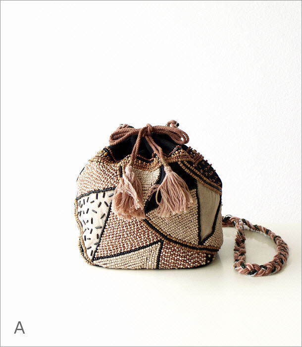ショルダーバッグ おしゃれ レディース 巾着型 底マチあり 刺繍
