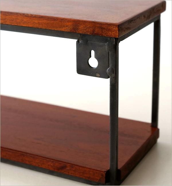 壁掛け棚 ウォールシェルフ ウォールラック 木製 アイアン スパイス