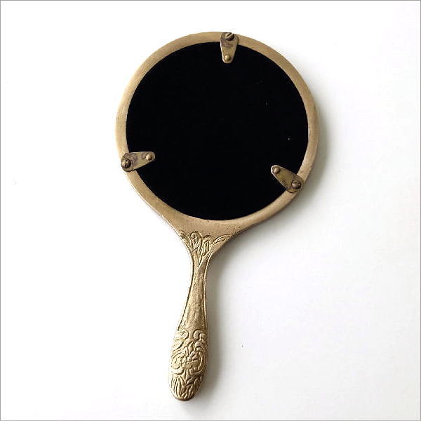 手鏡 ハンドミラー 真鍮 ブラス アンティーク ゴールド おしゃれ 高級