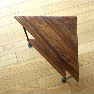 コーナーラック コーナー棚 サイドテーブル 木製 ソファ アジアン シー