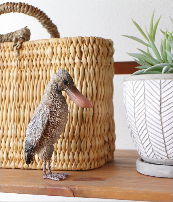 たわし アニマル ハシビロコウ 鳥 置物 オブジェ おしゃれ かわいい