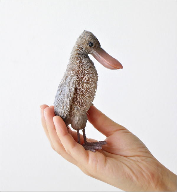 たわし アニマル ハシビロコウ 鳥 置物 オブジェ おしゃれ かわいい