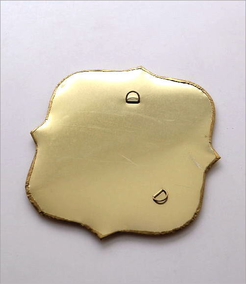 鏡 壁掛けミラー 真鍮 アンティーク レトロ ウォールミラー ゴールド