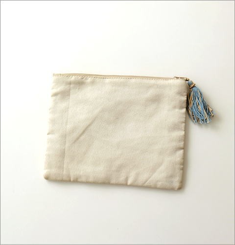 ビーズ刺繍フラットポーチ ３タイプ(3)