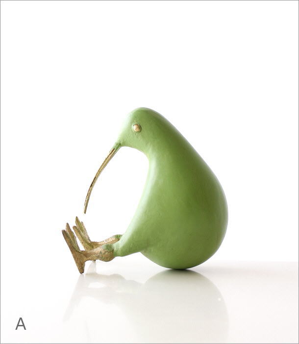 キウイ 鳥 木彫り置物 オブジェ おしゃれ 置物 小物 雑貨 レトロ