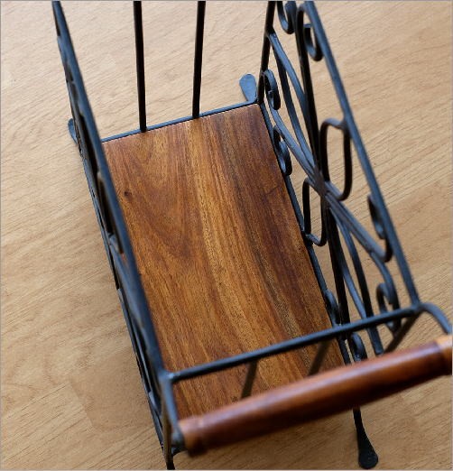 マガジンラック 木製 スリム 薄型 おしゃれ アイアン 新聞 雑誌 楽譜