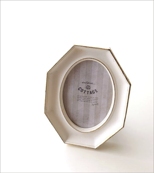 フォトフレーム 写真立て おしゃれ 壁掛け L判 八角形 かわいい
