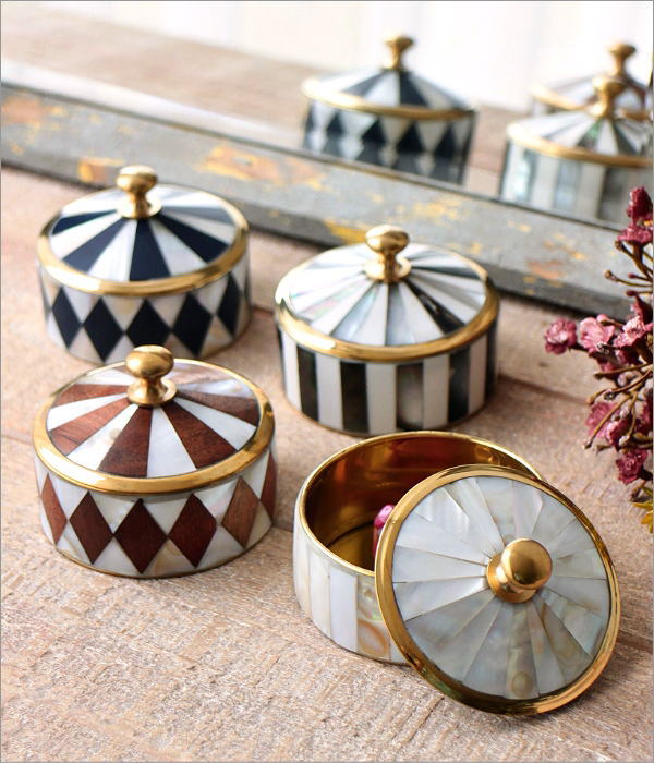 小物入れ ふた付き おしゃれ 真鍮 ミニ アンティーク 小さい 卓上 丸