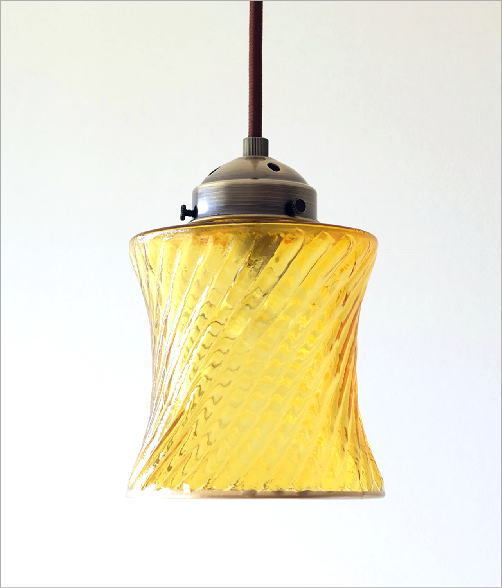 レトロ　黄色　ガラス　ペンダントライト ペンダントライト ガラス イエロー アンティーク レトロ 天井照明