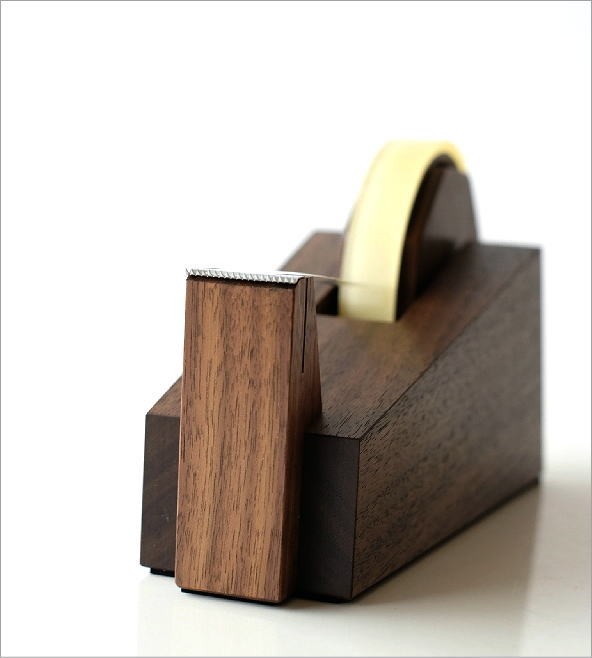テープカッター 木製 おしゃれ ウォールナット セロテープカッター