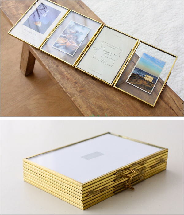 フォトフレーム 写真立て おしゃれ 4窓 4面 8枚 複数 多面 卓上 L判