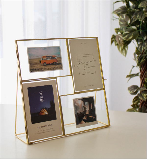 フォトフレーム 写真立て おしゃれ 4窓 4面 4枚 複数 多面 卓上 L判