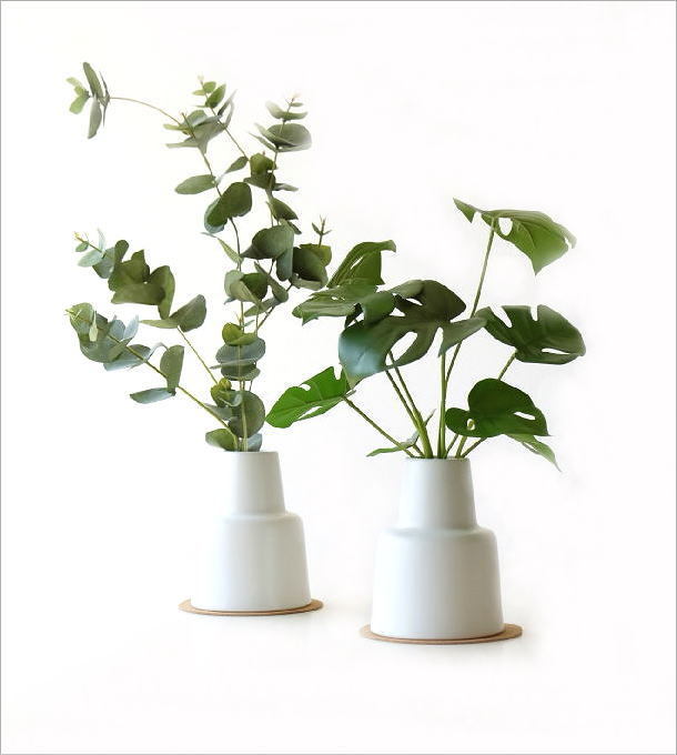 フェイクグリーン おしゃれ 陶器 フラワーベース セット ポット 鉢