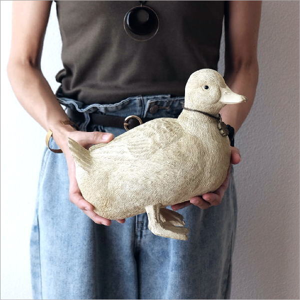 アヒル 鳥 ダック 置物 オブジェ おしゃれ 大きめ かわいい ガーデン