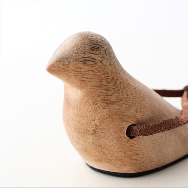 ドアストッパー 室内 置き型 鳥 バード 革紐付き かわいい マンゴー