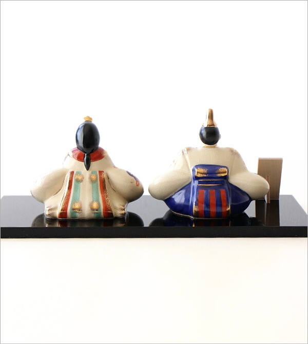 お雛様 雅峰作 雛飾り ひな祭り 桃の節句 雛人形 ひな祭り 桃の節句 コンパクト 日本製 瀬戸焼 手描き 金彩