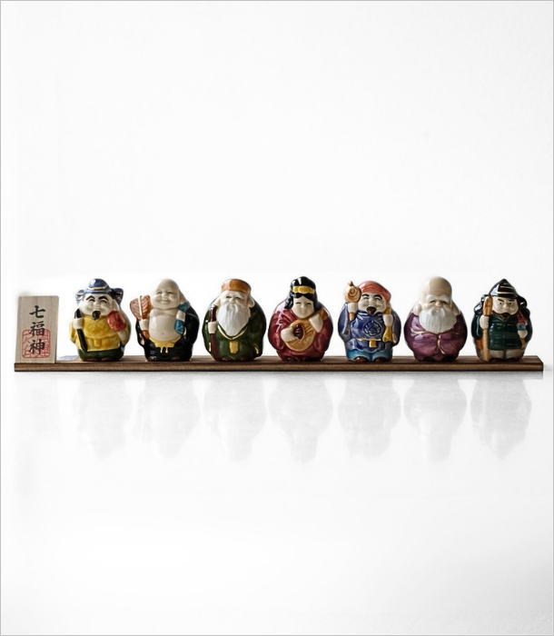 七福神 置物 縁起物 迎春飾り 開運 福招き 瀬戸焼 日本製 陶器 和風