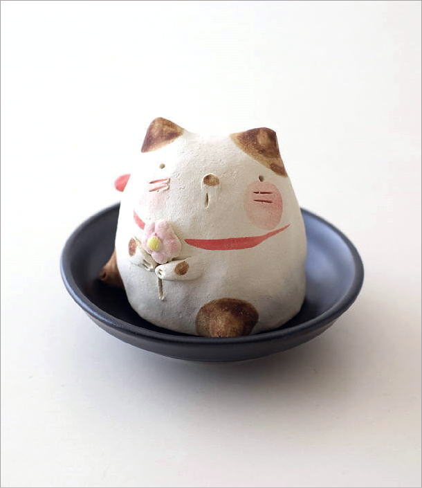 お香立て 香炉 陶器 おしゃれ ネコ ねこ かわいい 日本製 瀬戸焼