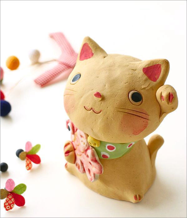 招き猫 おしゃれ 置物 オブジェ ねこ ネコ 陶器 かわいい 日本製 美濃