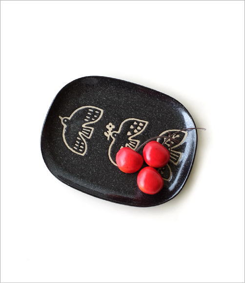 お皿 プレート 中皿 陶器 おしゃれ 取り皿 北欧 鳥 かわいい 和風 和