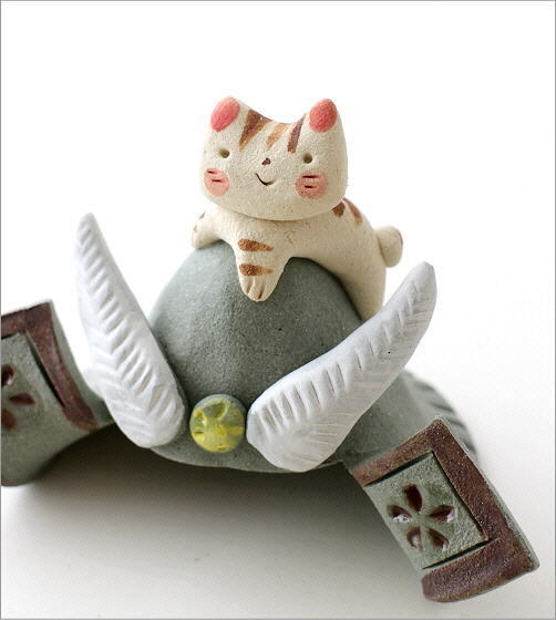五月人形 コンパクト 陶器 おしゃれ 置物 オブジェ 兜 兜飾り ねこ 猫 