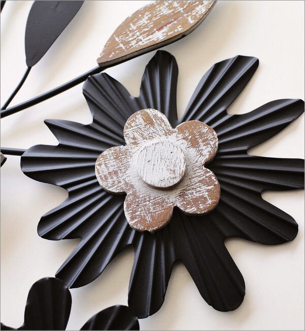 壁飾り 壁掛け アイアン おしゃれ お花 アンティーク 木製 アート