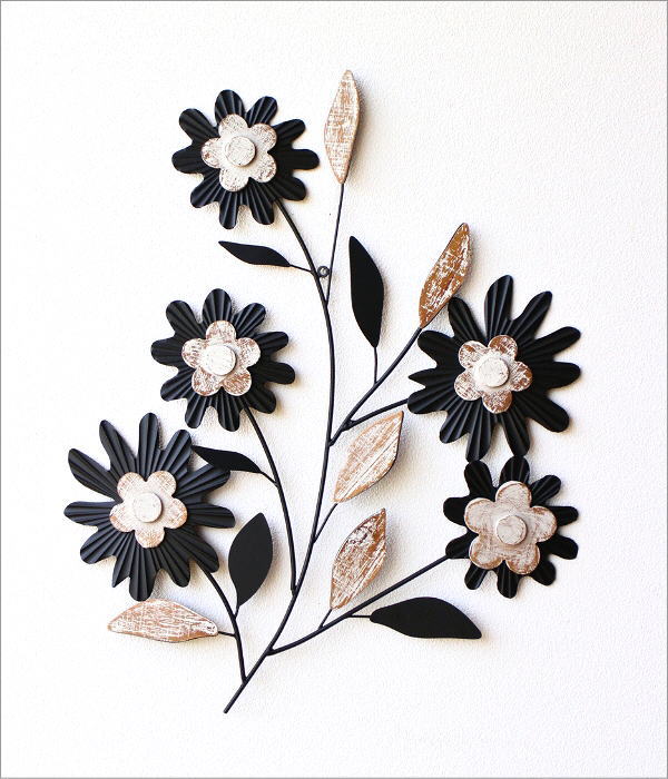 壁飾り 壁掛け アイアン おしゃれ お花 アンティーク 木製 アート