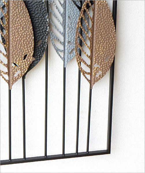 壁飾り アイアン 壁掛け おしゃれ アートパネル リーフ 植物 アート