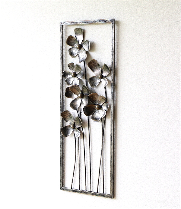 壁飾り インテリア 壁掛け アイアン 花 アートパネル デコレーション
