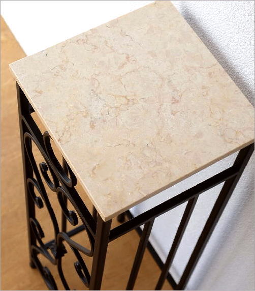 花台 アイアン おしゃれ 大理石 玄関 フラワースタンド スリム