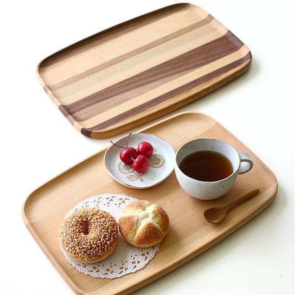 木製トレートレイ カフェ カフェトレー お盆 おしゃれ 天然木