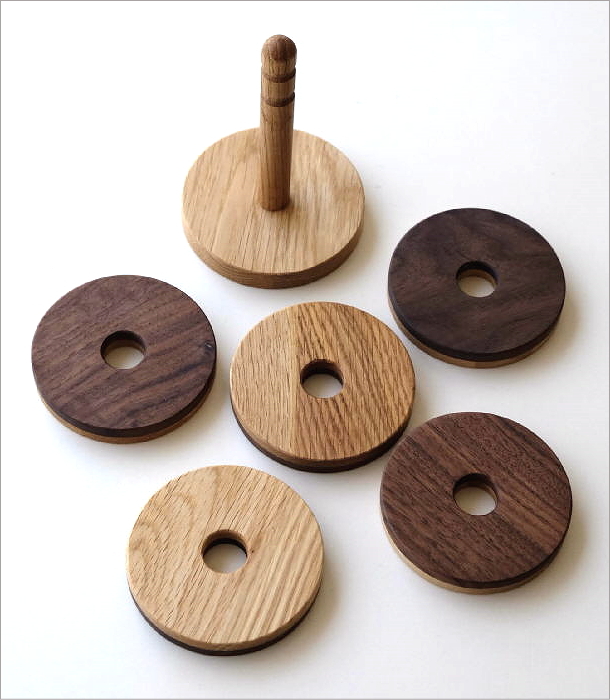 コースター おしゃれ オーク ウッド ウォールナット 5枚セット 木製