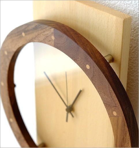 掛け時計 壁掛け時計 振り子 木製 おしゃれ 天然木 無垢 文字盤なし