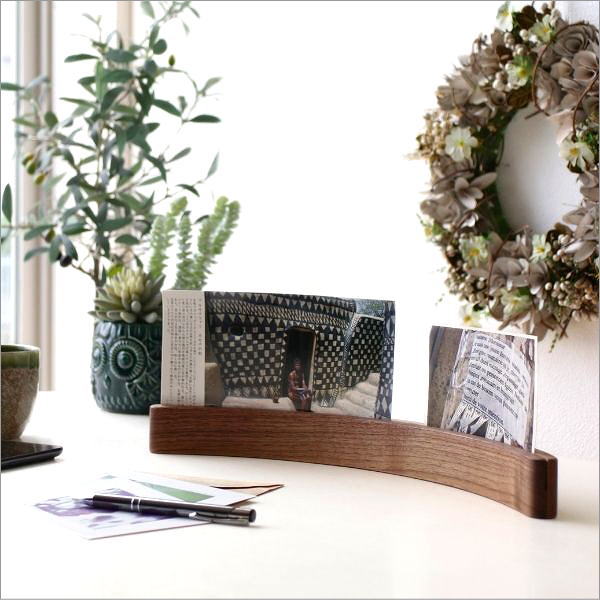 カーブカードスタンド ウォルナット(2)