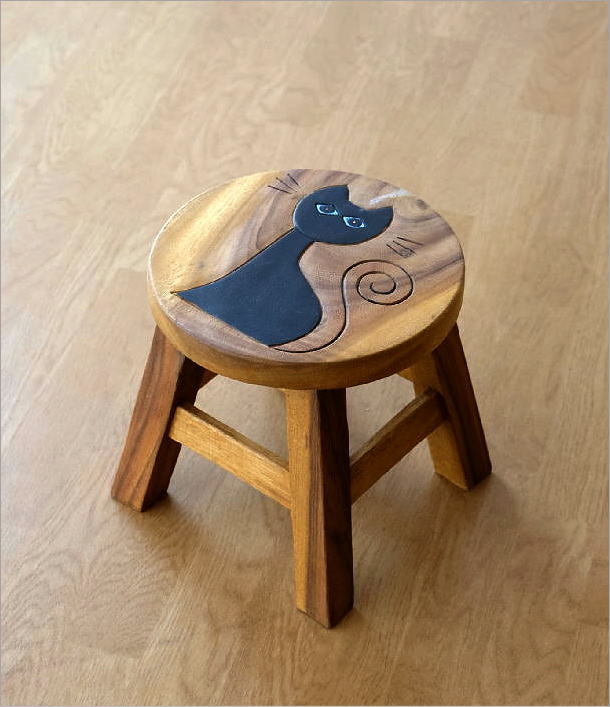 子供椅子ネコさん 木製椅子(4)