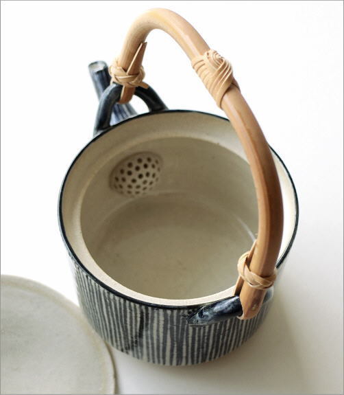 土瓶 急須 おしゃれ ポット 陶器 茶こし付き 和風 モダン 赤津焼 十草