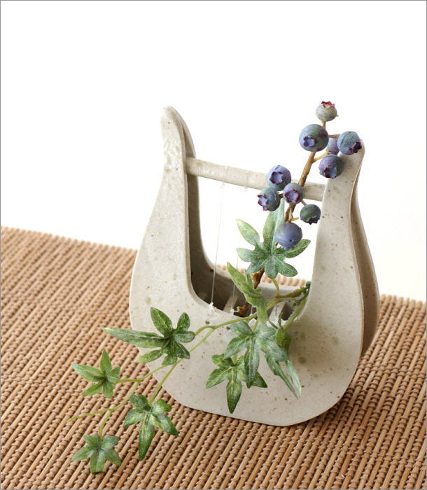 花瓶 花びん 陶器 おしゃれ 和風 花器 一輪挿し 音楽 楽器 瀬戸焼 日本