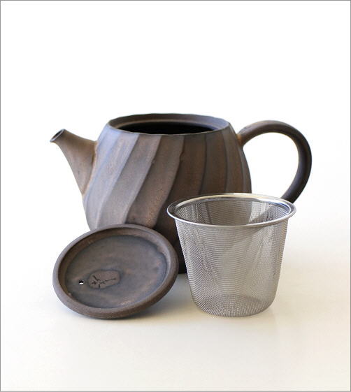 ティーポット おしゃれ ポット 金彩釉 茶こし付き 磁器 モダン 和食器