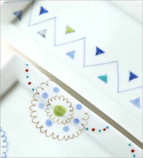 装飾的な陶器製長方形プレート マーガリート 長皿 24cm | aito製作所 | 美濃焼・瀬戸焼を中心とした和