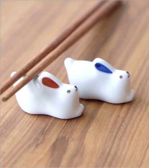 箸置き 置物 うさぎ オブジェ ペア かわいい おしゃれ ミニ 磁器