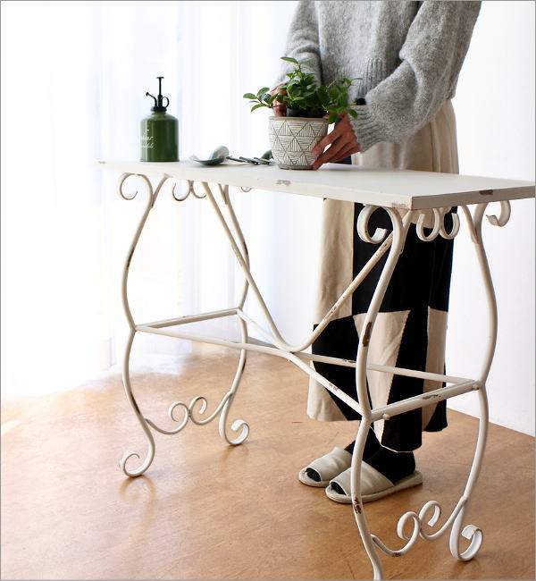 アイアン　テーブル　花台　古道具 アンティーク調 アイアンフラワースタンド サイドテーブル｜Y-KAGU