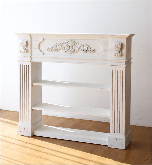 アンティーク調 マントルピース　ホワイト☆暖炉 リビング 幅100 アンティーク調 マントルピース ホワイト☆暖炉 リビング 幅100