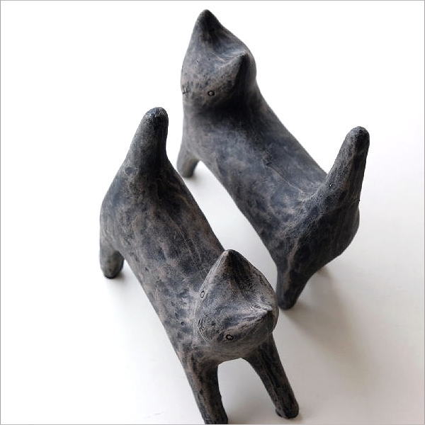 猫 置物 2匹セット アンティーク かわいい 可愛い ねこ ネコ 置き物