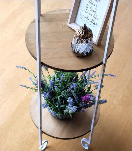 フラワーラック 花台 ウッド ホワイトアイアン おしゃれ フラワー