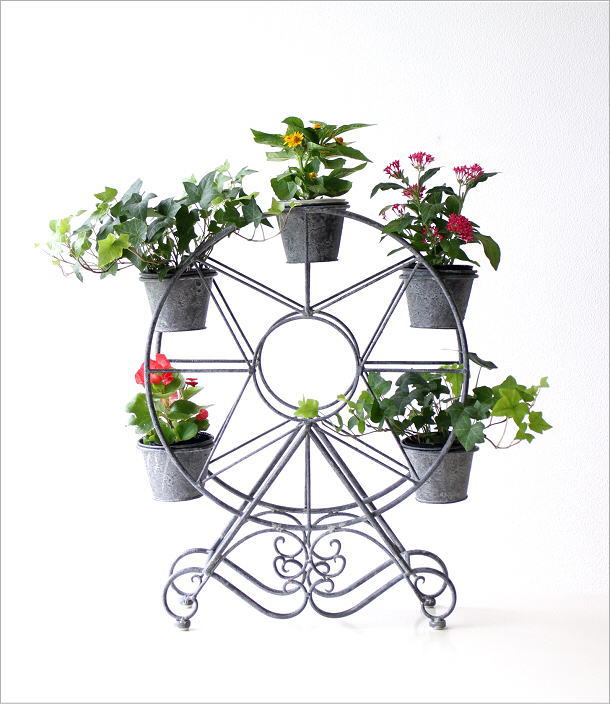 ヴィンテージ　フラワースタンド観覧車 プランター おしゃれ プランタースタンド フラワースタンド 観覧車