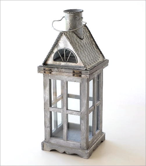 ランタン 木製 オブジェ 置物 おしゃれ オーナメント LEDキャンドル