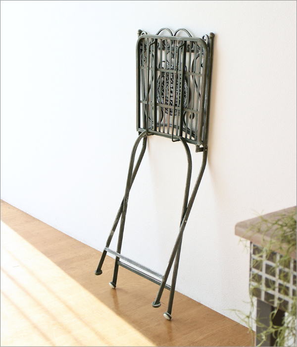 ガーデンチェア アイアン おしゃれ 折りたたみ 屋外 一人掛け 椅子